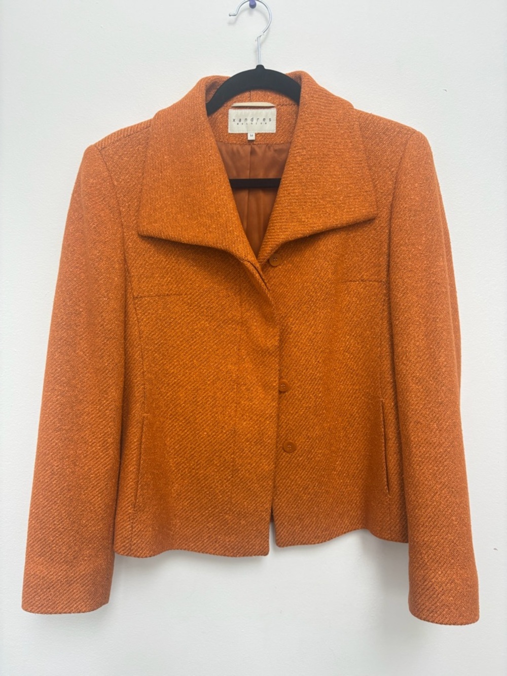 Xandres Belgium Orange Coat Size 36